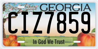 GA license plate CIZ7859