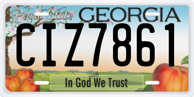 GA license plate CIZ7861