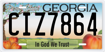 GA license plate CIZ7864