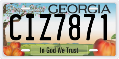 GA license plate CIZ7871