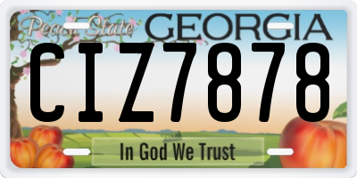 GA license plate CIZ7878