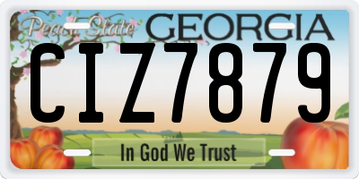 GA license plate CIZ7879