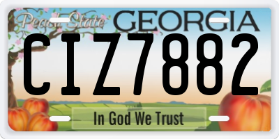 GA license plate CIZ7882