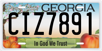GA license plate CIZ7891