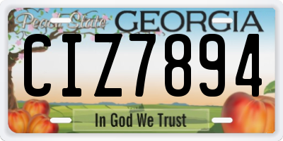 GA license plate CIZ7894