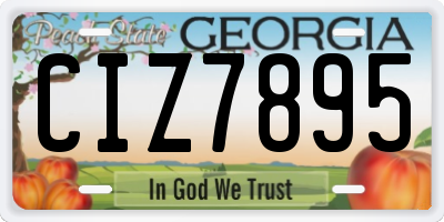 GA license plate CIZ7895