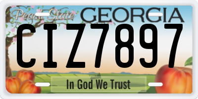 GA license plate CIZ7897