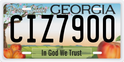GA license plate CIZ7900