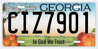 GA license plate CIZ7901