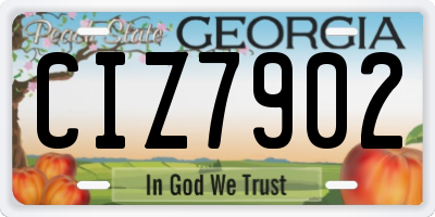 GA license plate CIZ7902
