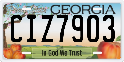 GA license plate CIZ7903