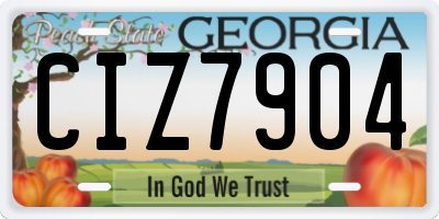 GA license plate CIZ7904