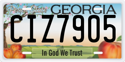 GA license plate CIZ7905