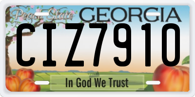 GA license plate CIZ7910