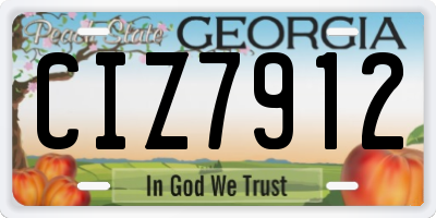 GA license plate CIZ7912