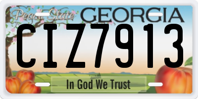GA license plate CIZ7913
