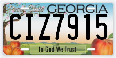 GA license plate CIZ7915
