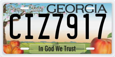 GA license plate CIZ7917
