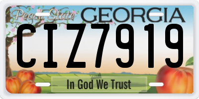 GA license plate CIZ7919