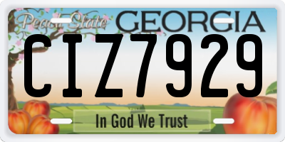 GA license plate CIZ7929