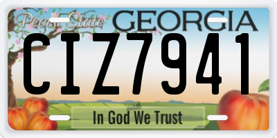 GA license plate CIZ7941