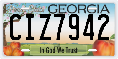 GA license plate CIZ7942