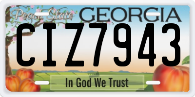 GA license plate CIZ7943