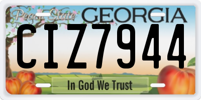 GA license plate CIZ7944