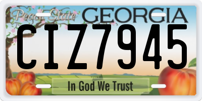 GA license plate CIZ7945