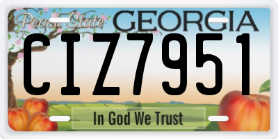 GA license plate CIZ7951