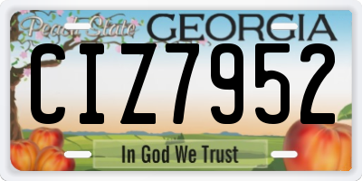 GA license plate CIZ7952