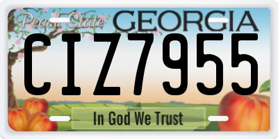 GA license plate CIZ7955