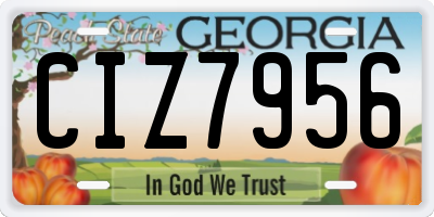 GA license plate CIZ7956