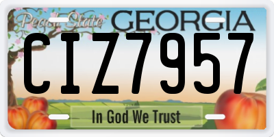 GA license plate CIZ7957