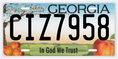 GA license plate CIZ7958