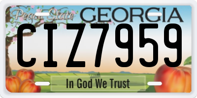 GA license plate CIZ7959