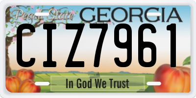 GA license plate CIZ7961