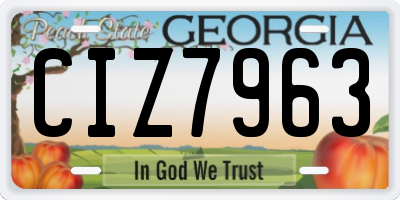 GA license plate CIZ7963