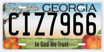 GA license plate CIZ7966