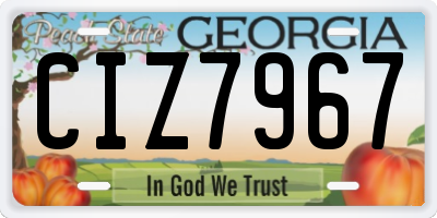 GA license plate CIZ7967