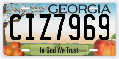 GA license plate CIZ7969