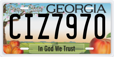 GA license plate CIZ7970