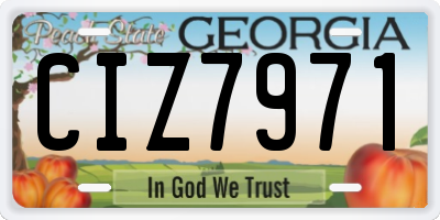 GA license plate CIZ7971