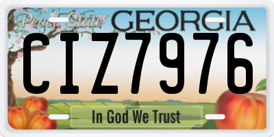 GA license plate CIZ7976