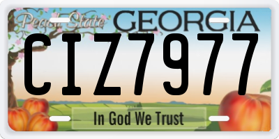 GA license plate CIZ7977