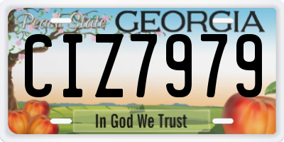 GA license plate CIZ7979