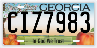 GA license plate CIZ7983