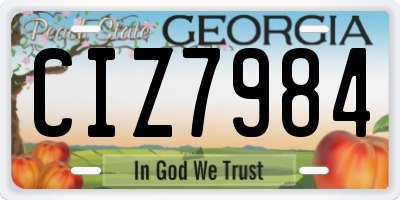 GA license plate CIZ7984