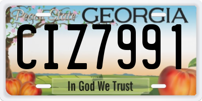 GA license plate CIZ7991