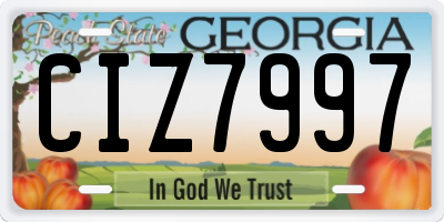 GA license plate CIZ7997